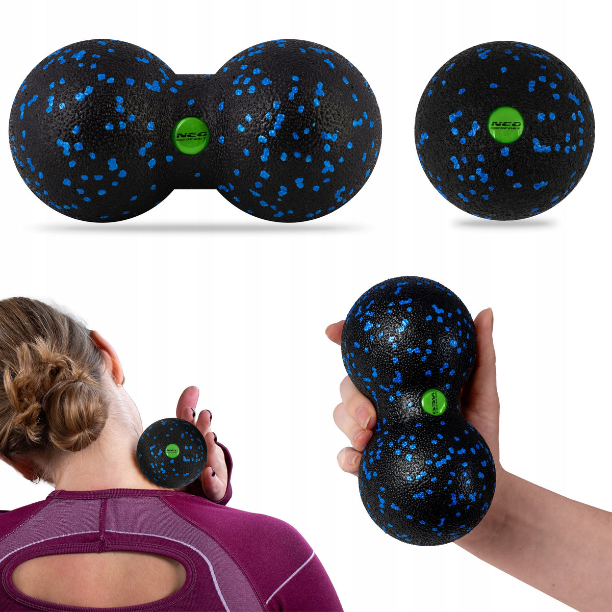 SET ROLLER MASSAGE BALL DOUBLE SMOOTH MASSAGER EPP 8CM