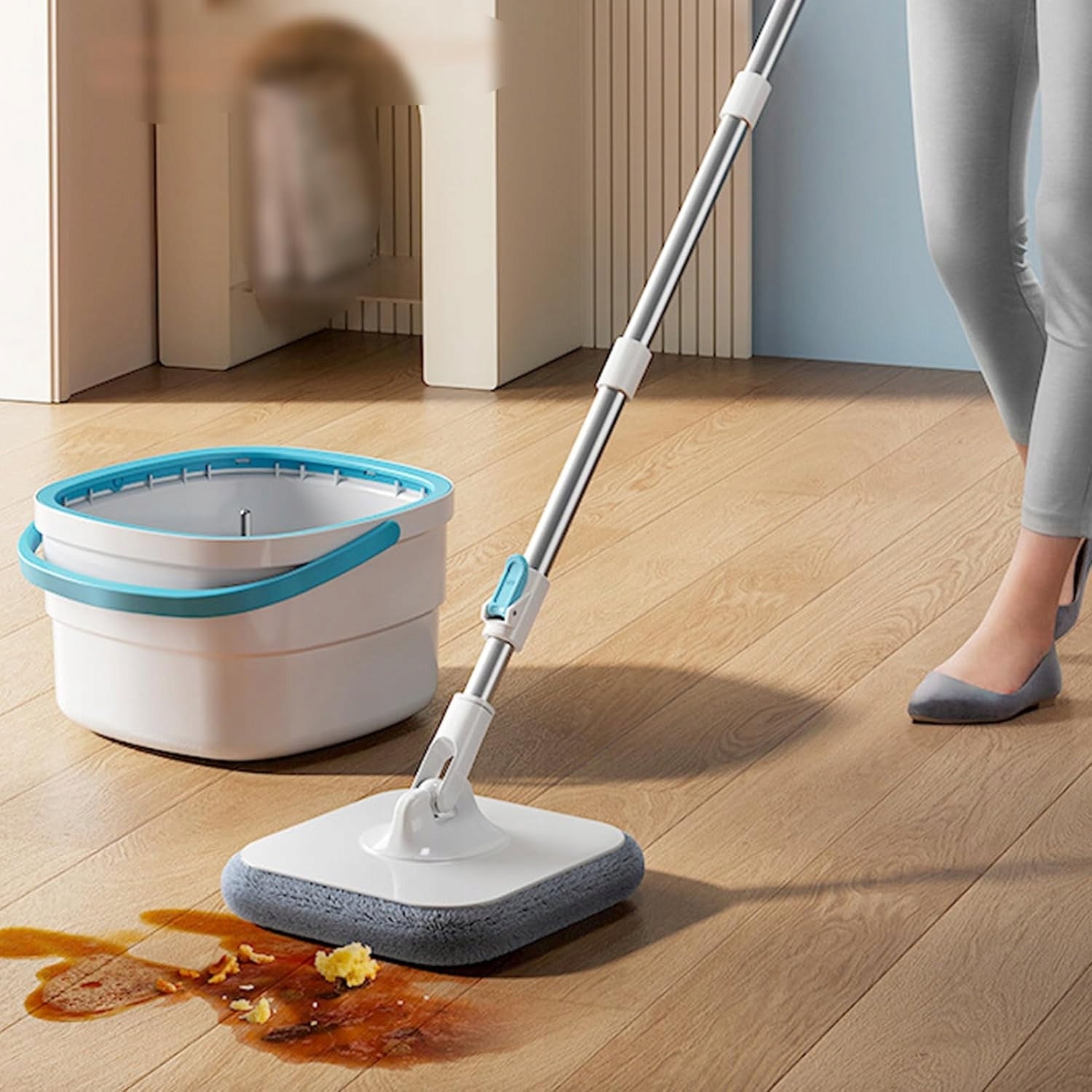 SET ROTARY MOP WITH TWO-CHAMBER BUCKET TELESCOPIC HANDLE 360 DEGREES Brand no brand