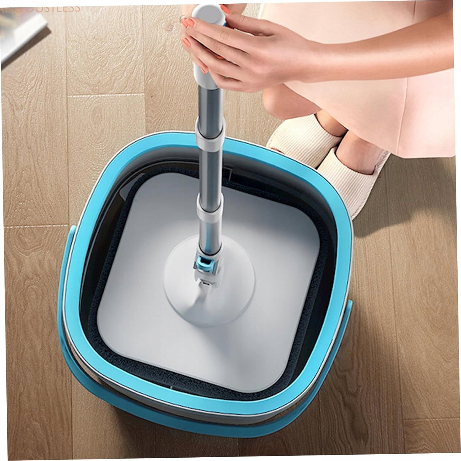 SET ROTARY MOP WITH TWO-CHAMBER BUCKET TELESCOPIC HANDLE 360 DEGREES Manufacturer code Mop z wiaderkiem 2 w 1