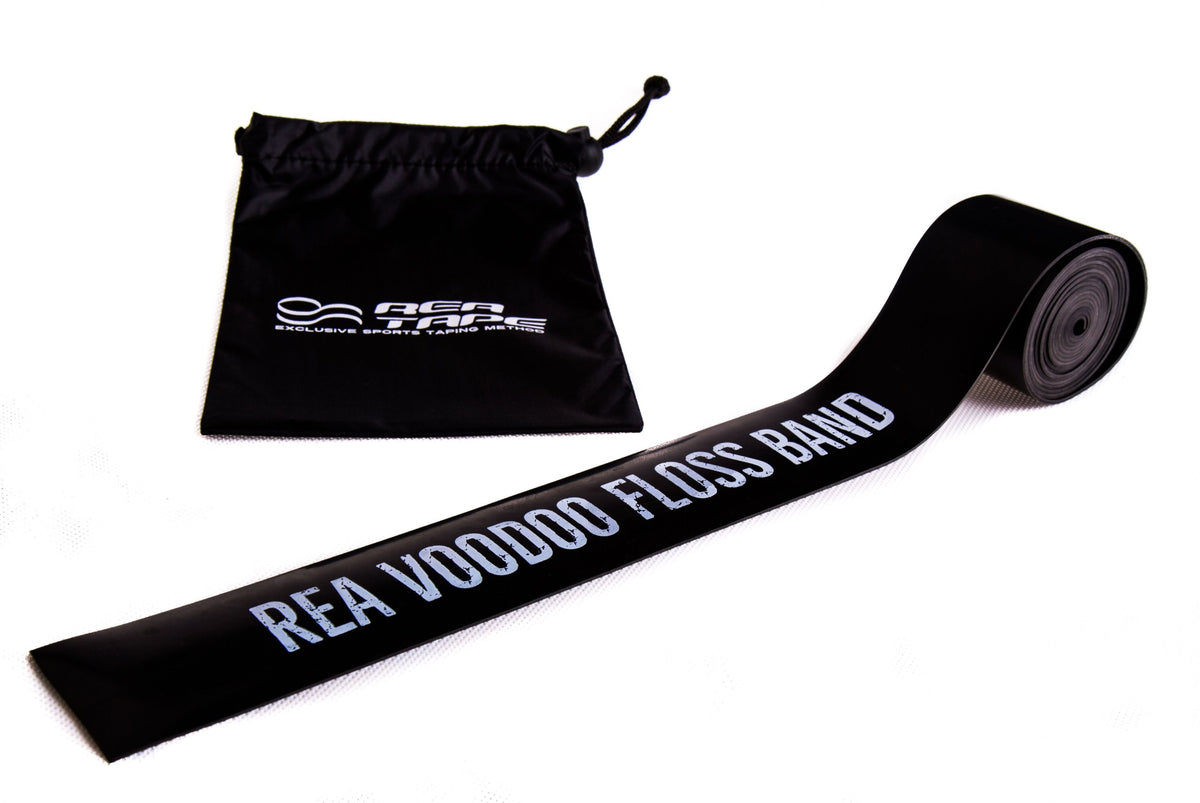 SET RUBBER FLOSS BAND REA TAPE BLACK AND RED Color black