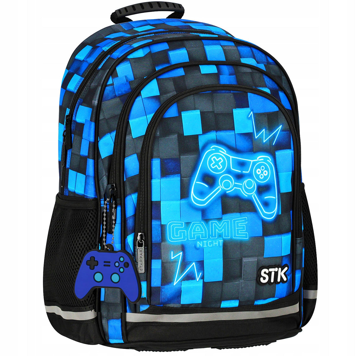 SET SCHOOL BACKPACK FOR BOY IN PADS PAD PIXELS BLUE PENCIL CASE BAG EAN (GTIN) 5905523680447