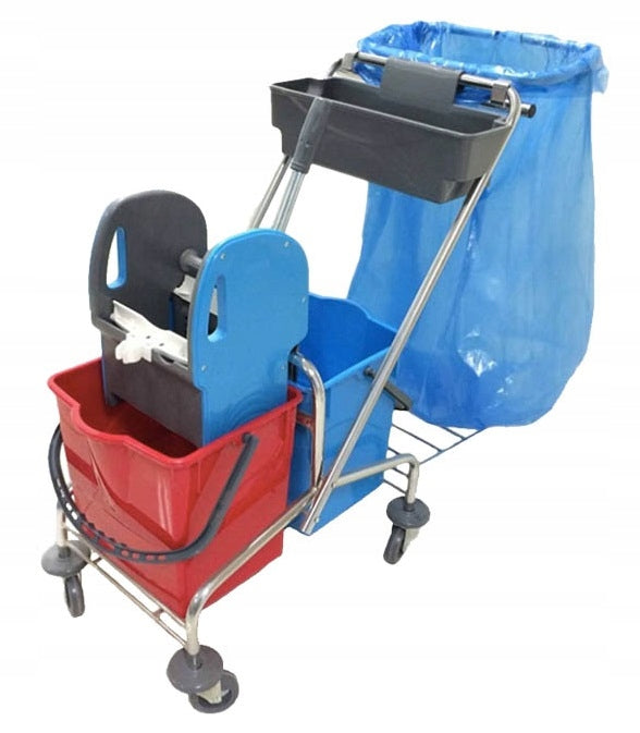 SET SPARK cleaning trolley 2x20l chrome