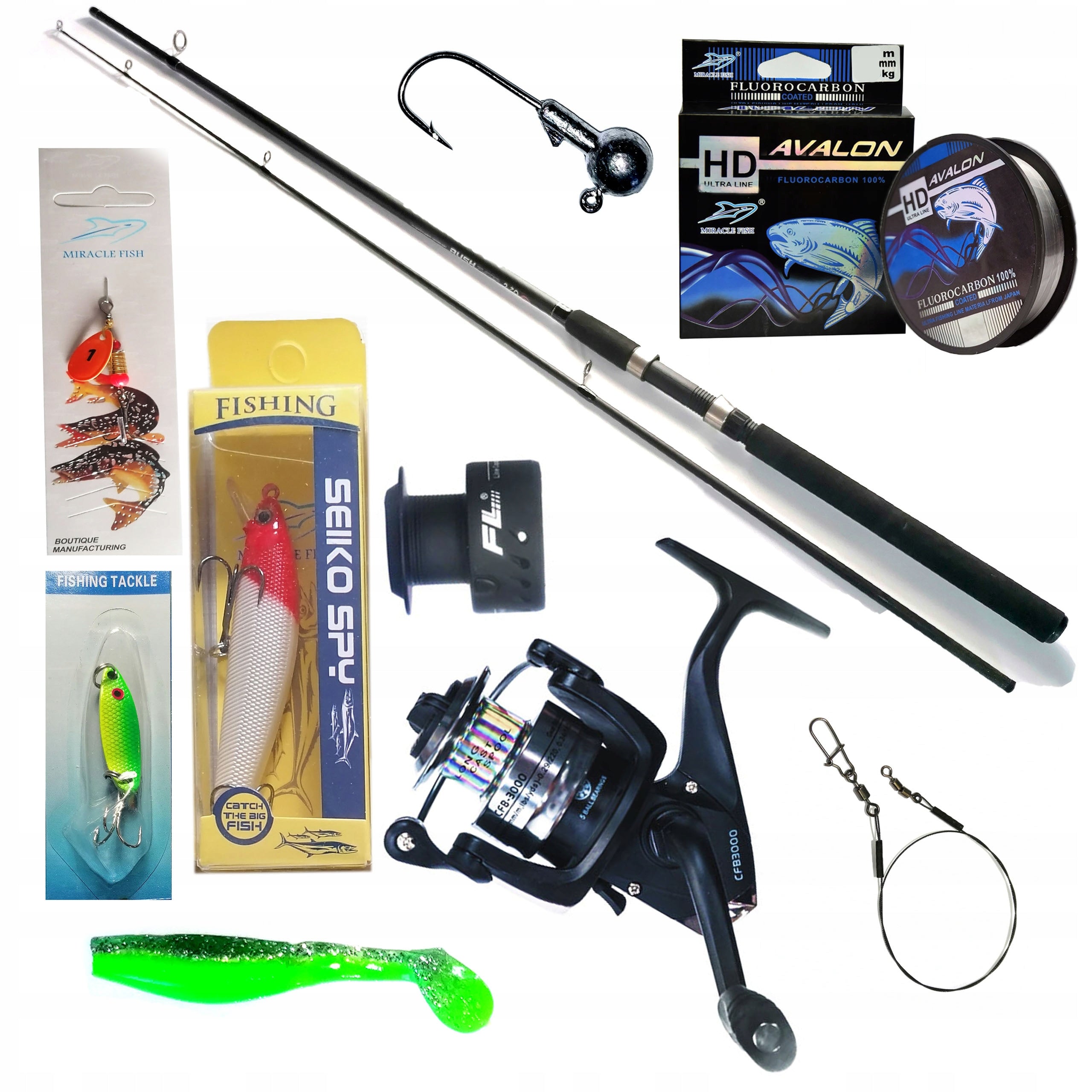 SET SPINING REEL PIKE ZANDER FREEBIES