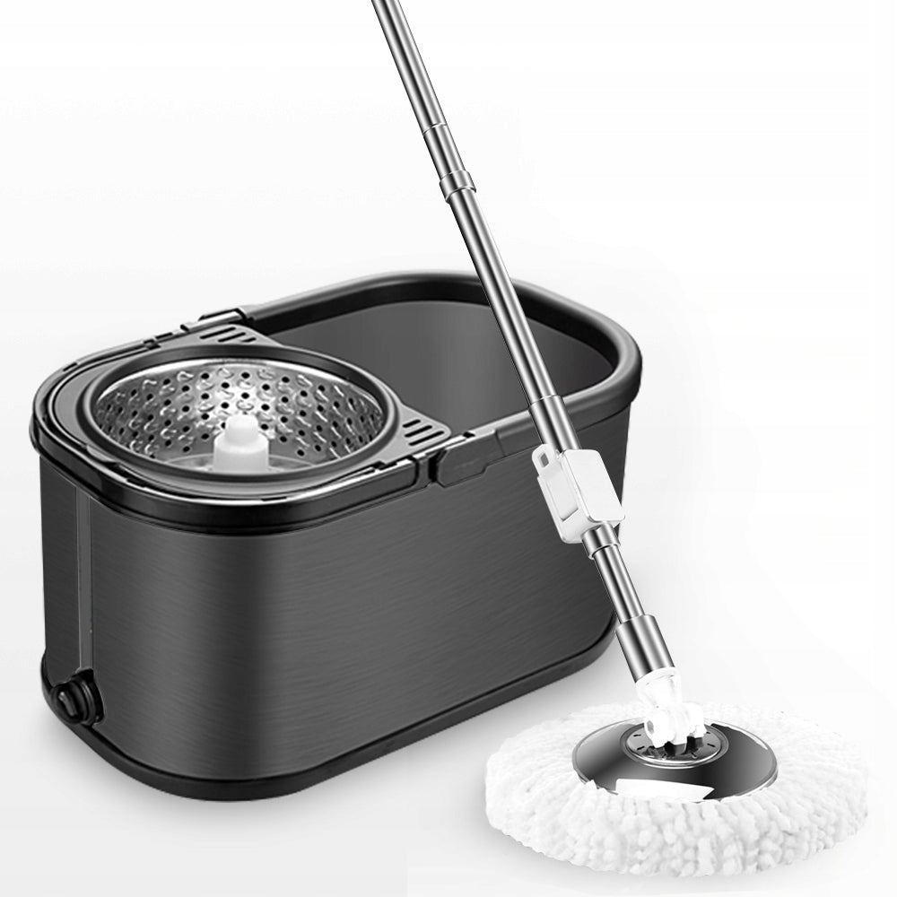 SET STAINLESS STEEL BUCKET WITH SPINNING SYSTEM AND MOP (Y5) 12304