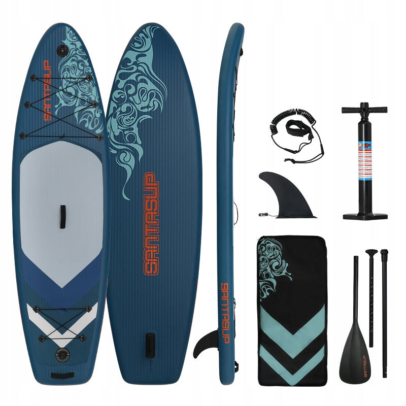 SET SUP BOARD 300x85x12cm 3 SEATER PADDLE PUMP BAG LANYARD BALLAST