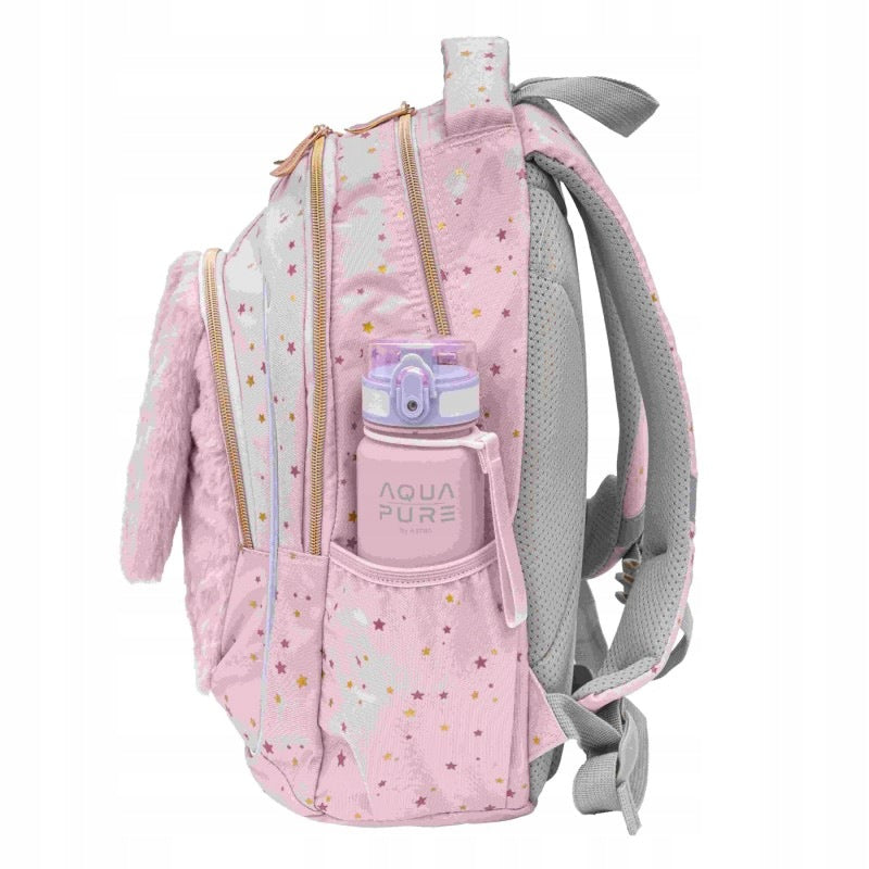 SET School Satchel Backpack Plush Bunny with Fluffy Bunny Ears Brand AstraBag