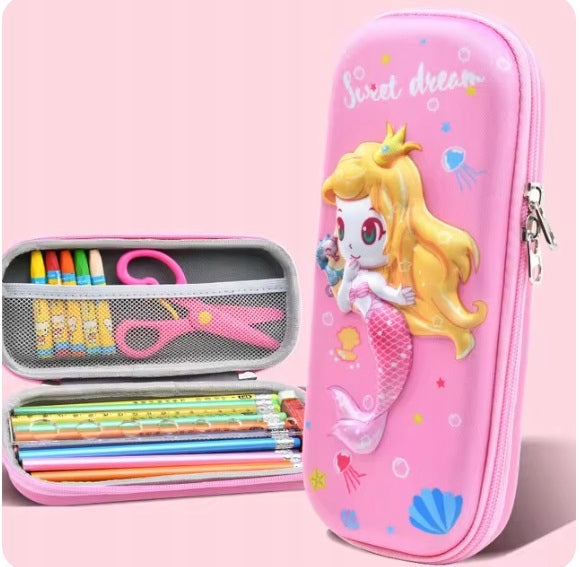 SET School backpack satchel + pencil case pouch School keychain (Z007) Brand K&M
