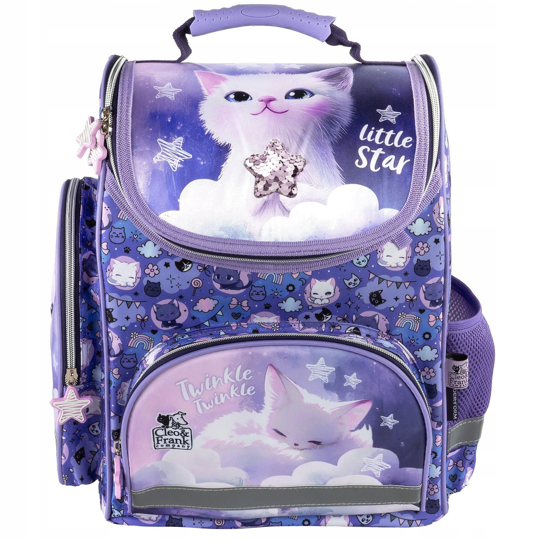 SET School satchel for girls 1 class CLEO AND FRANK KITTEN WITH CAT Manufacturer code TEMBCF47 zestaw