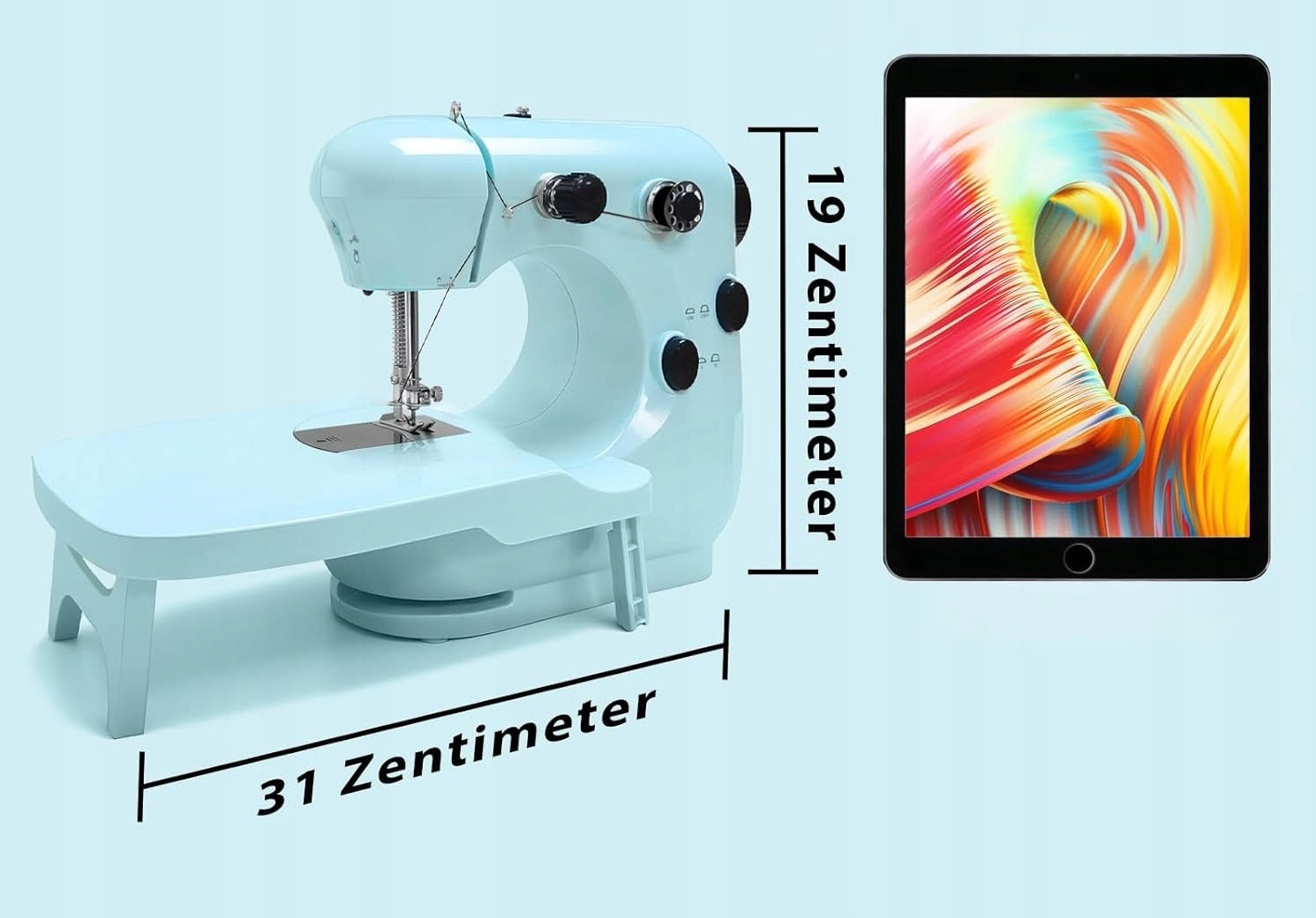 SET! Small, portable two-speed sewing machine, with pull-out table! Product weight 1.2 g