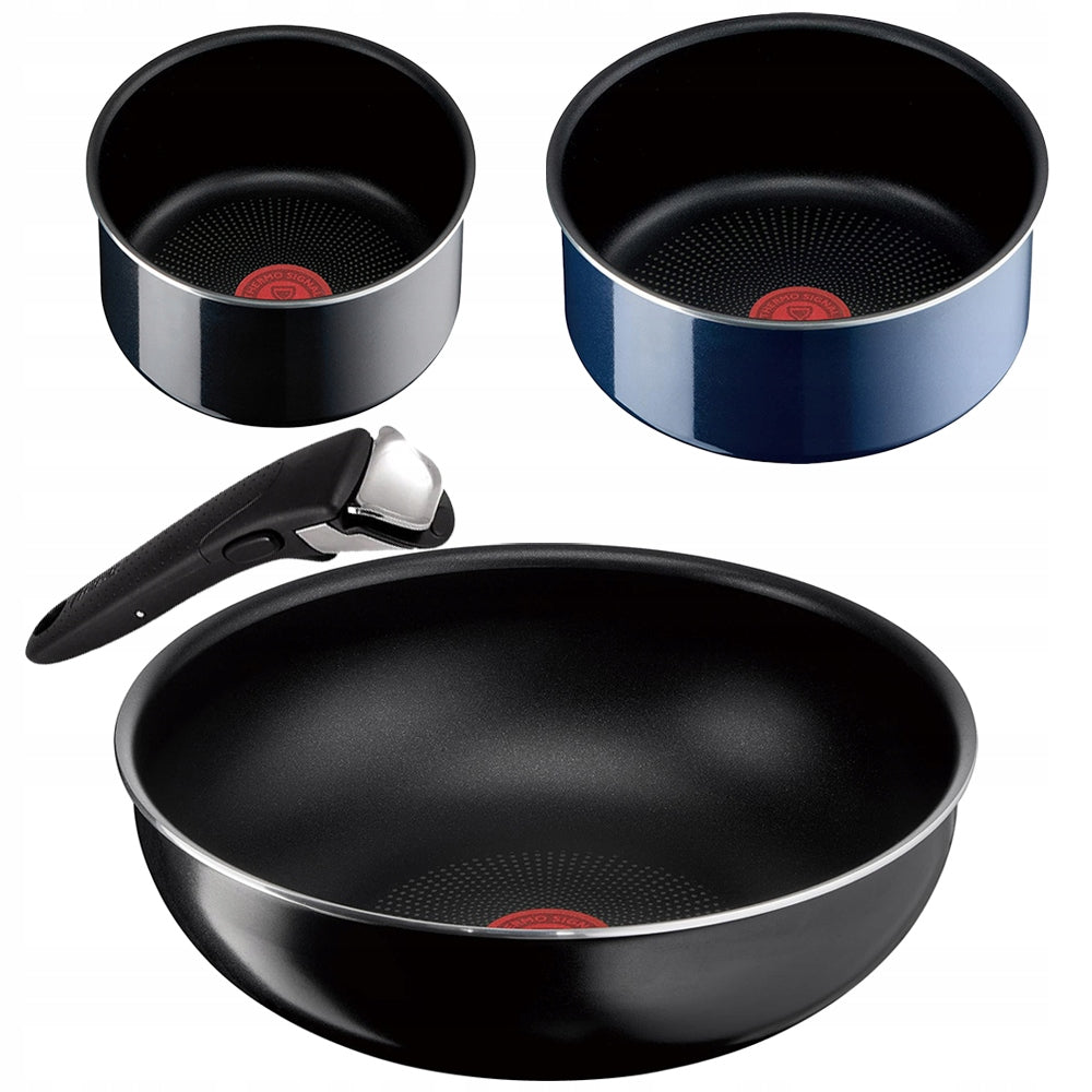 SET TEFAL INGENIO FRYING PAN WOK 28CM + 2 POTS 16/20 + HANDLE GAS 4 EL.