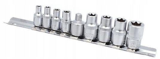 SET TORX socket wrenches 9 pcs 1/4' and 3/8' bit Brand XL-Tools