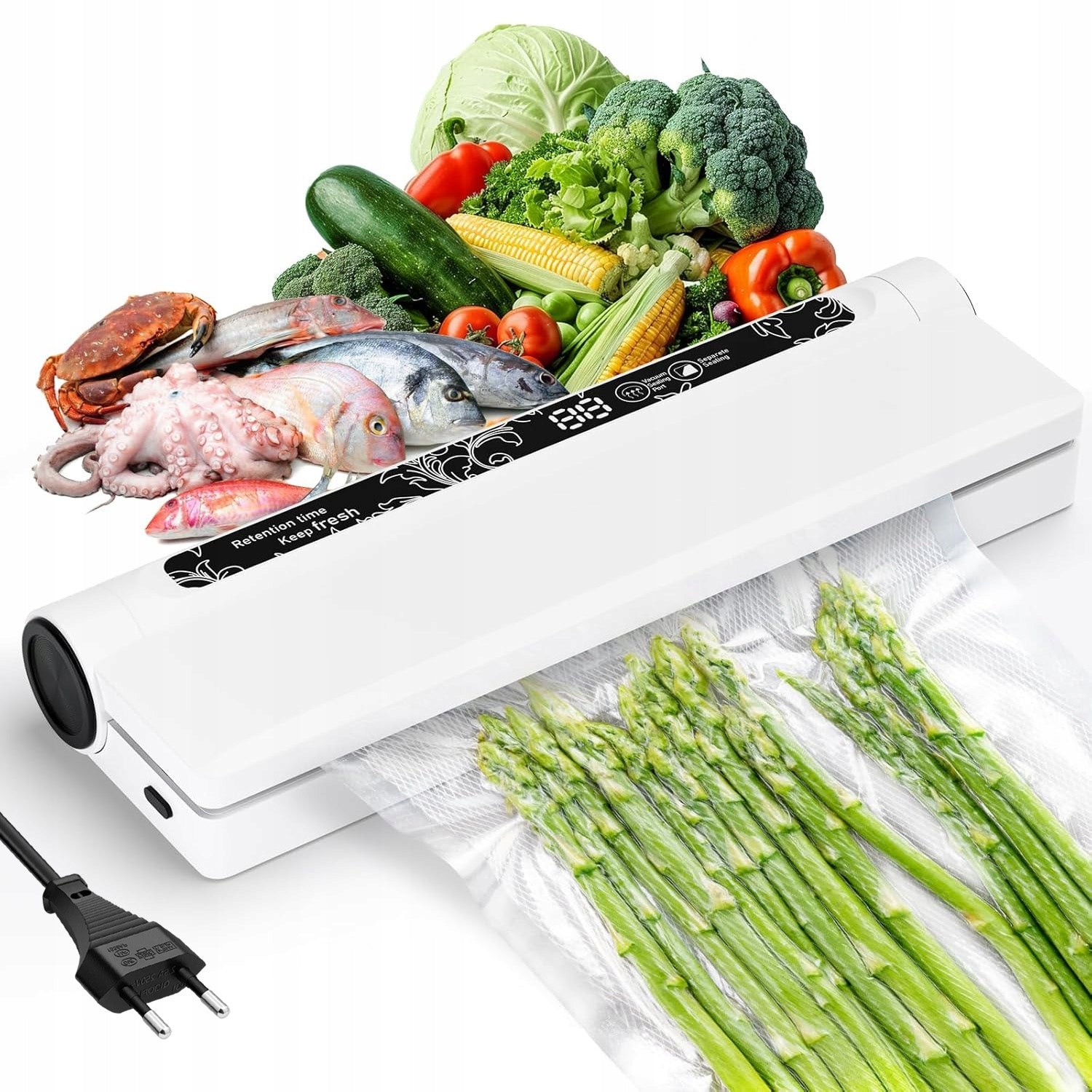 SET VACUUM SEALER 130W FOOD PACKAGING MACHINE + VACUUM BAGS