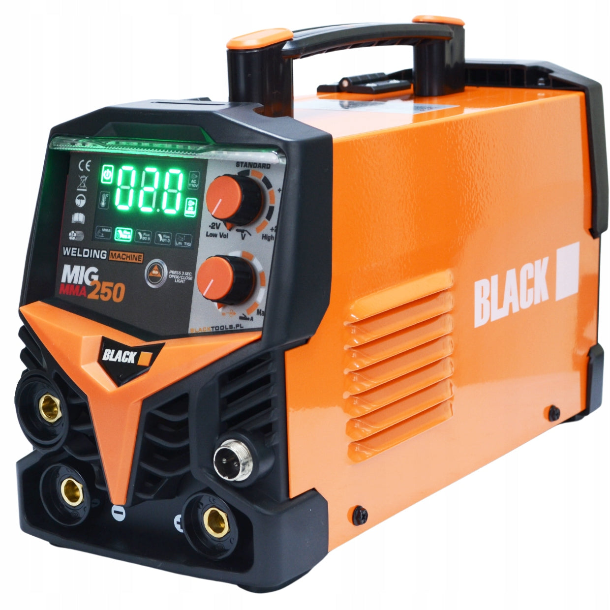 SET WELDING MACHINE MIGOMAT MIG FCAW MMA 250A FLUX BACKLIGHT BLACK Brand Black