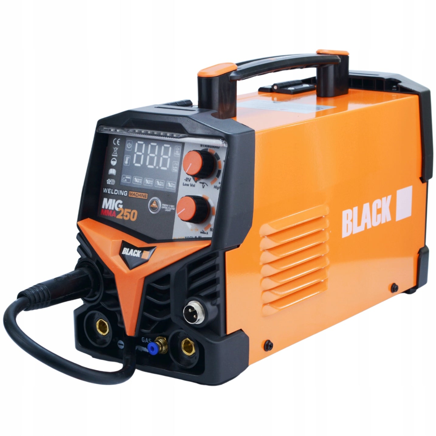 SET WELDING MACHINE MIGOMAT MIG FCAW MMA 250A FLUX GAS BACKLIGHT BLACK Packaging status original