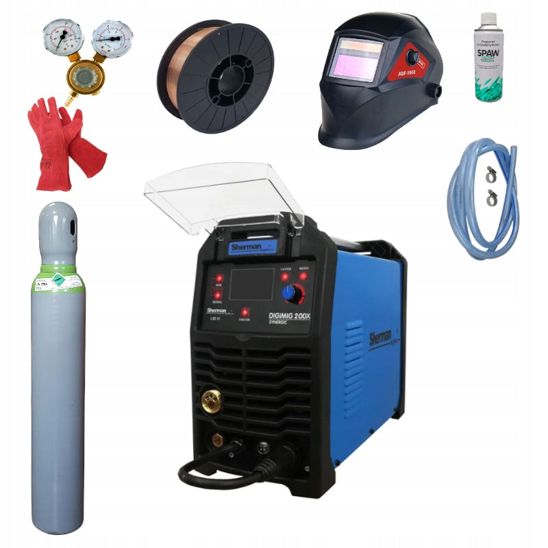 SET WELDING MACHINE MIGOMAT SHERMAN MIG DIGIMIG 200X SYNERGIC SYNERGY TIG MMA