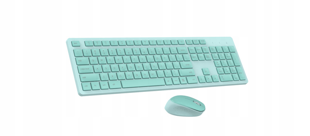 SET WIRELESS KEYBOARD AND MOUSE QWERTY IT USB GREEN Manufacturer code 601825833