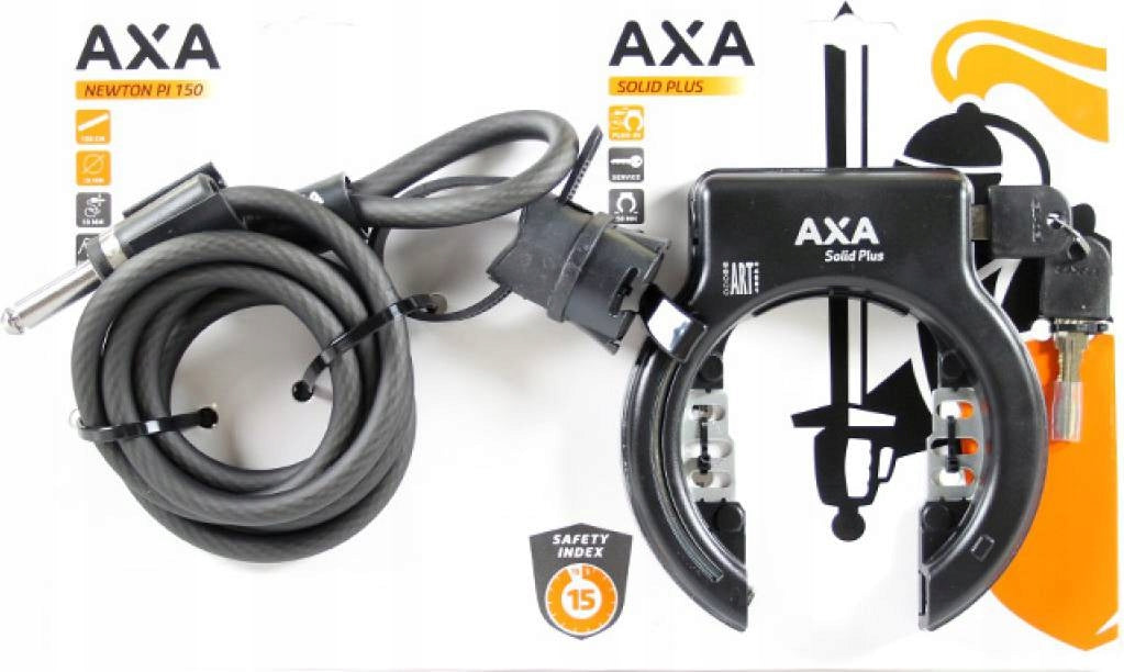 SET Wheel lock AXA Solid Plus + cable AXA 150