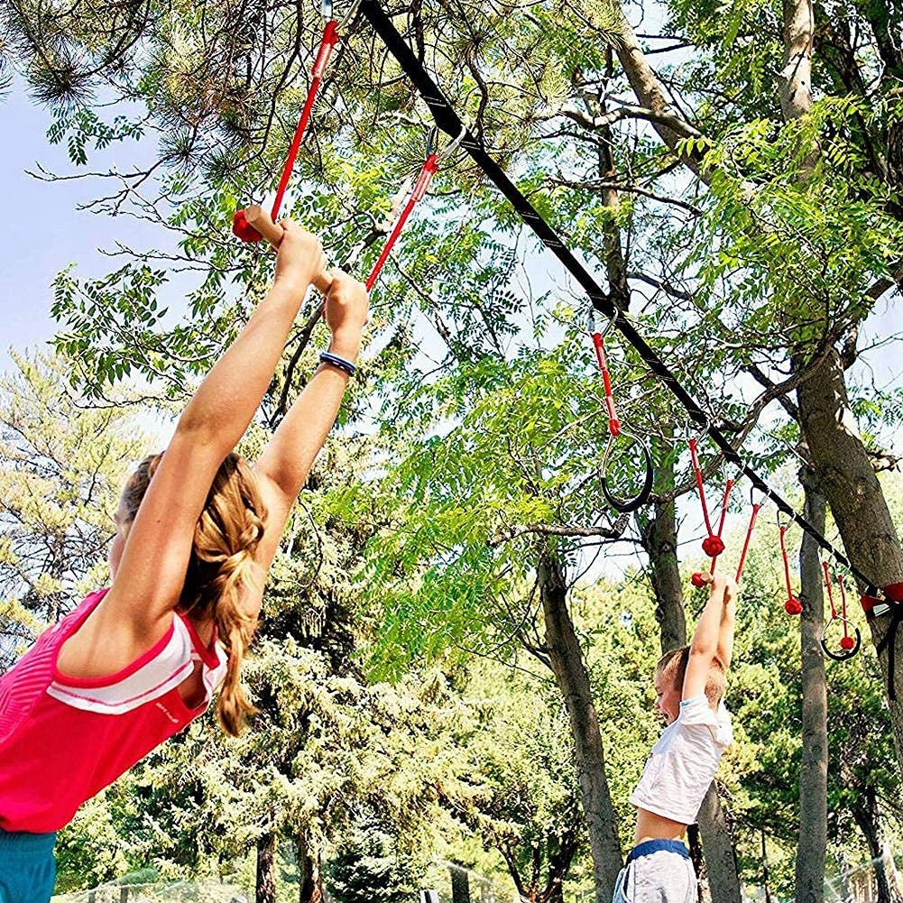 SET XXL 15M ROPE PARK OBSTACLE COURSE SLACKLINE FOR CHILDREN AND ADULTS Kind accessories