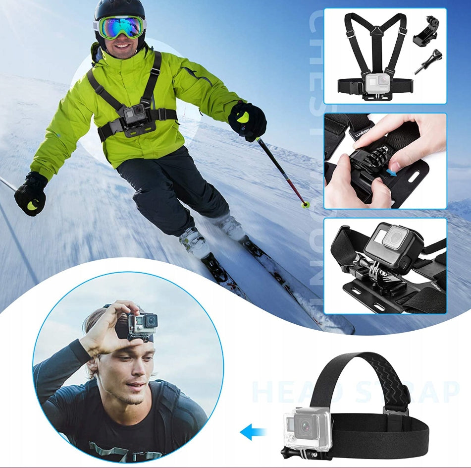 SET XXL 50in1 AKCESORIA GRIPS HARNESS GOPRO HERO 13 12 11 dji insta360U Packaging status original