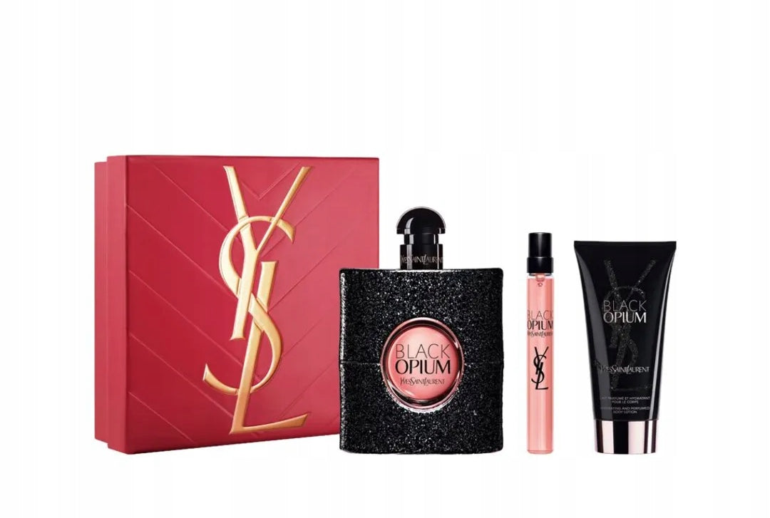 SET YVES SAINT LAURENT BLACK OPIUM 90ML + 10ML + 50ML FOR WOMEN EDP YSL
