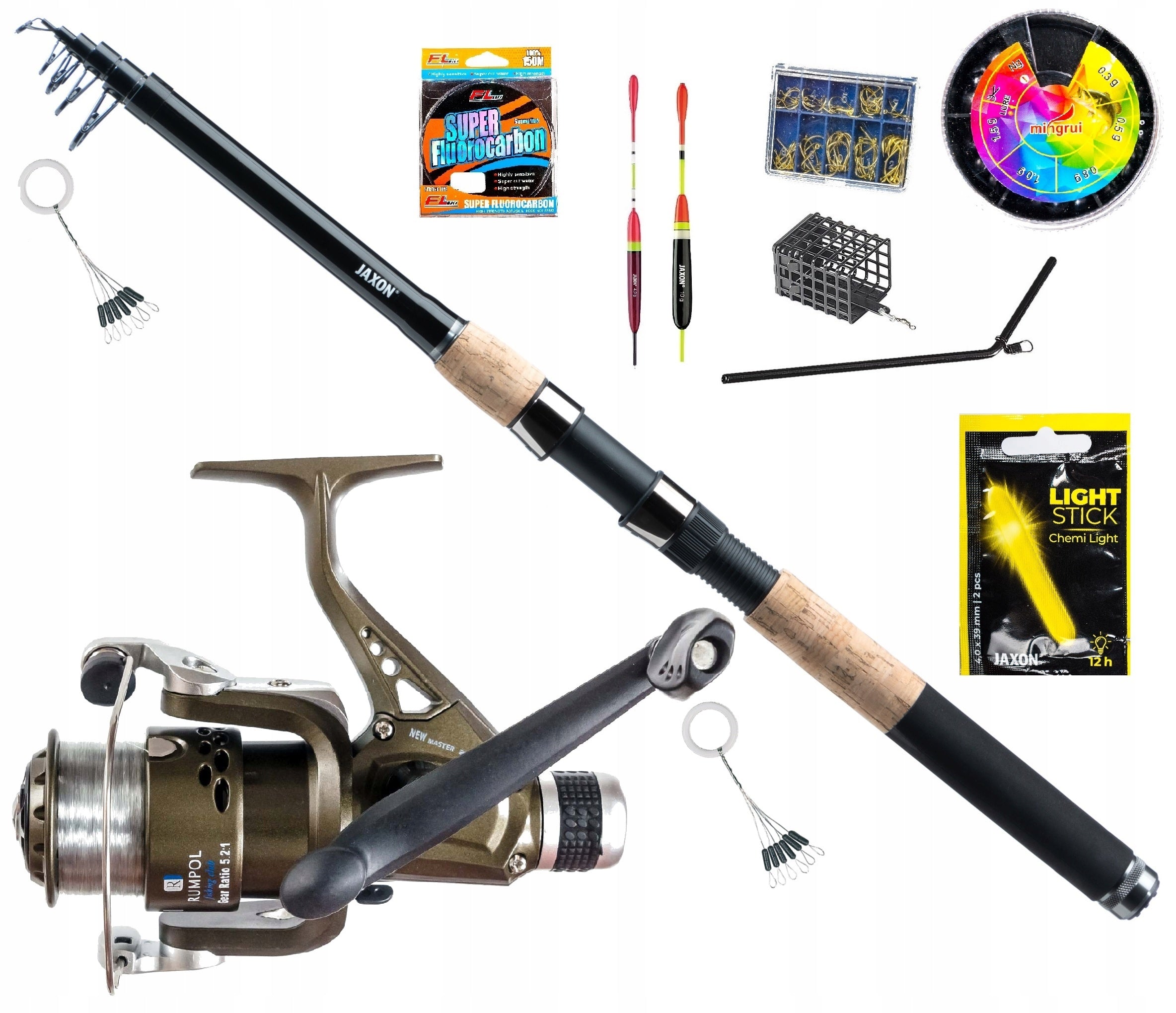 SET for Float Fishing Rod JAXON + Reel + Fishing Line