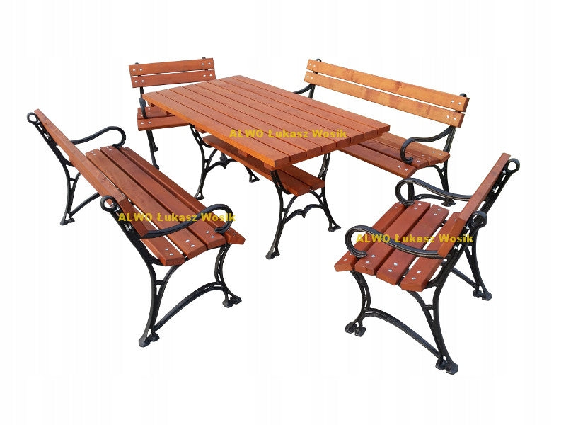 SET of garden furniture 150 cm garden furniture with armrest CAST IRON LEGS Manufacturer Alwo Łukasz Wosik