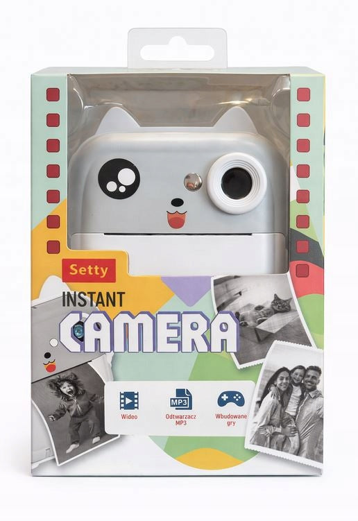 SETTY Instant Camera Grey Kitten For Kids RGB