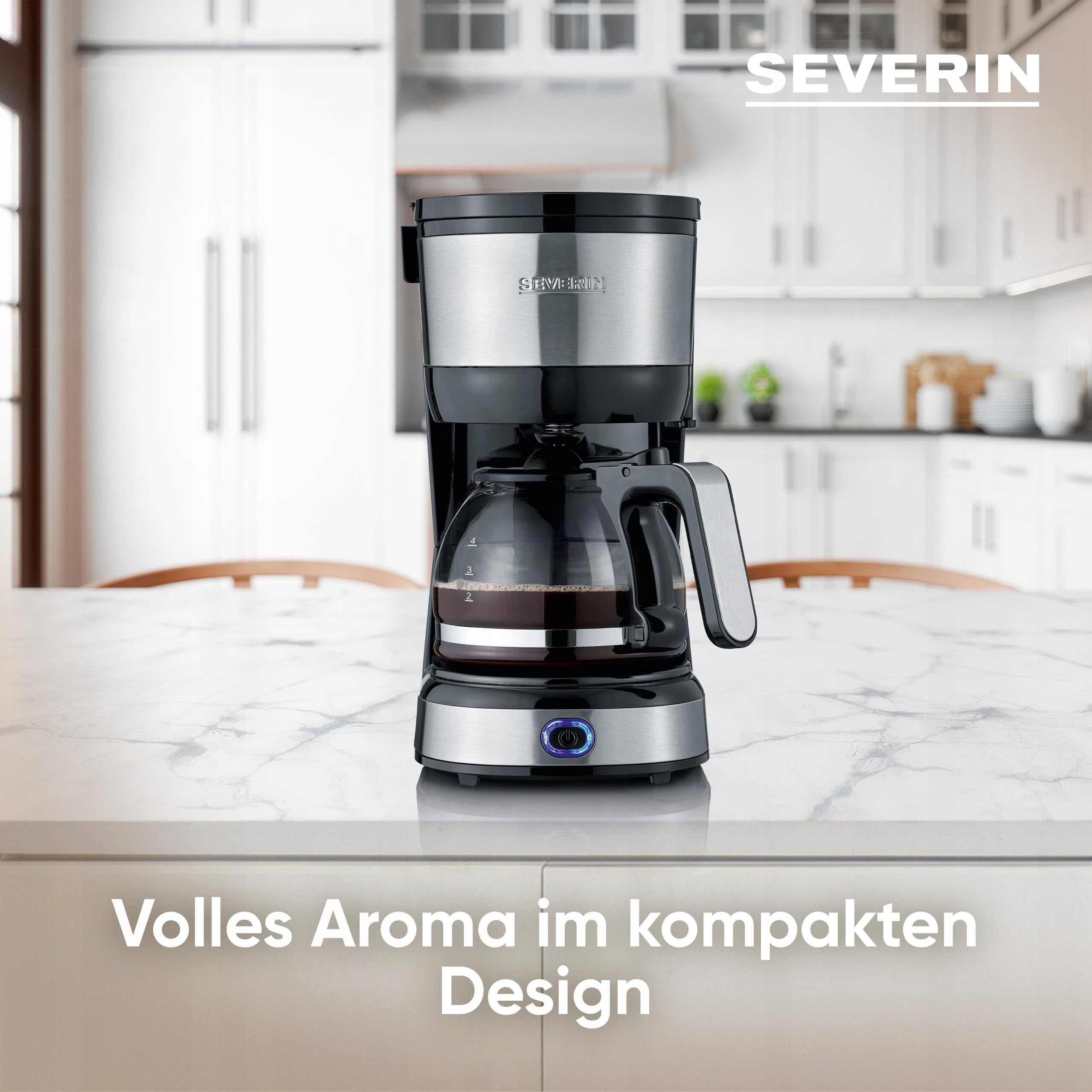 SEVERIN Compact Coffee Maker 4 Cups Steel Filter Model KA 4808