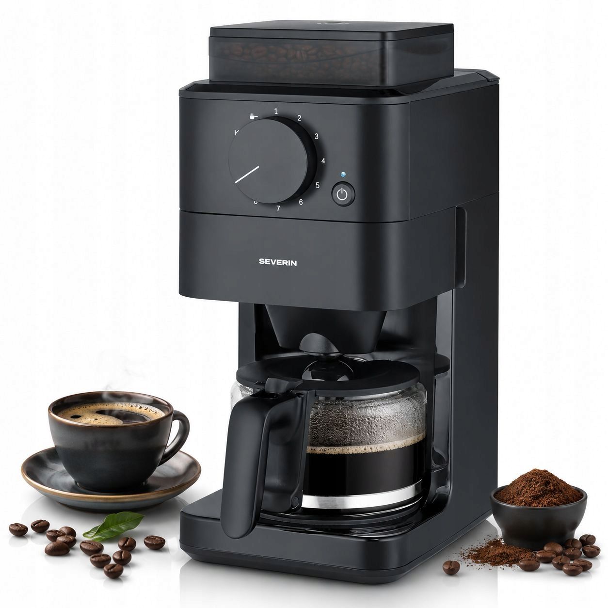 SEVERIN KA 9215 overflow coffee maker with grinder 1000W glass jug timer Manufacturer code SEV9215000