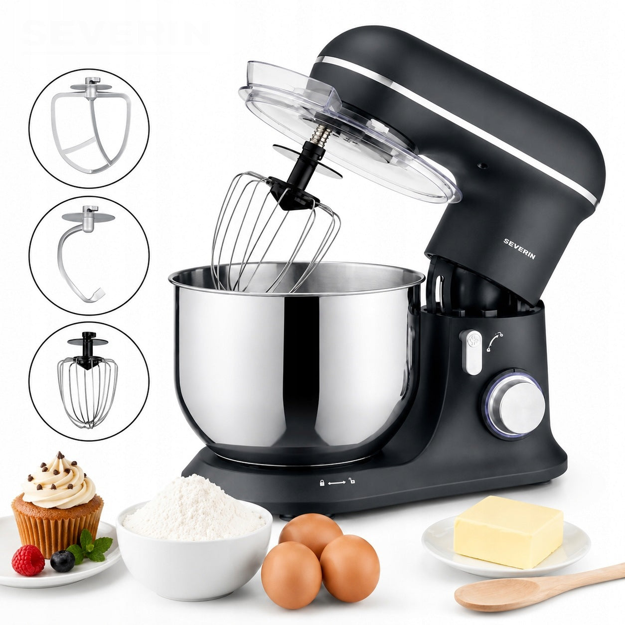 SEVERIN KM 3899 1200 W silver/grey multifunctional food processor