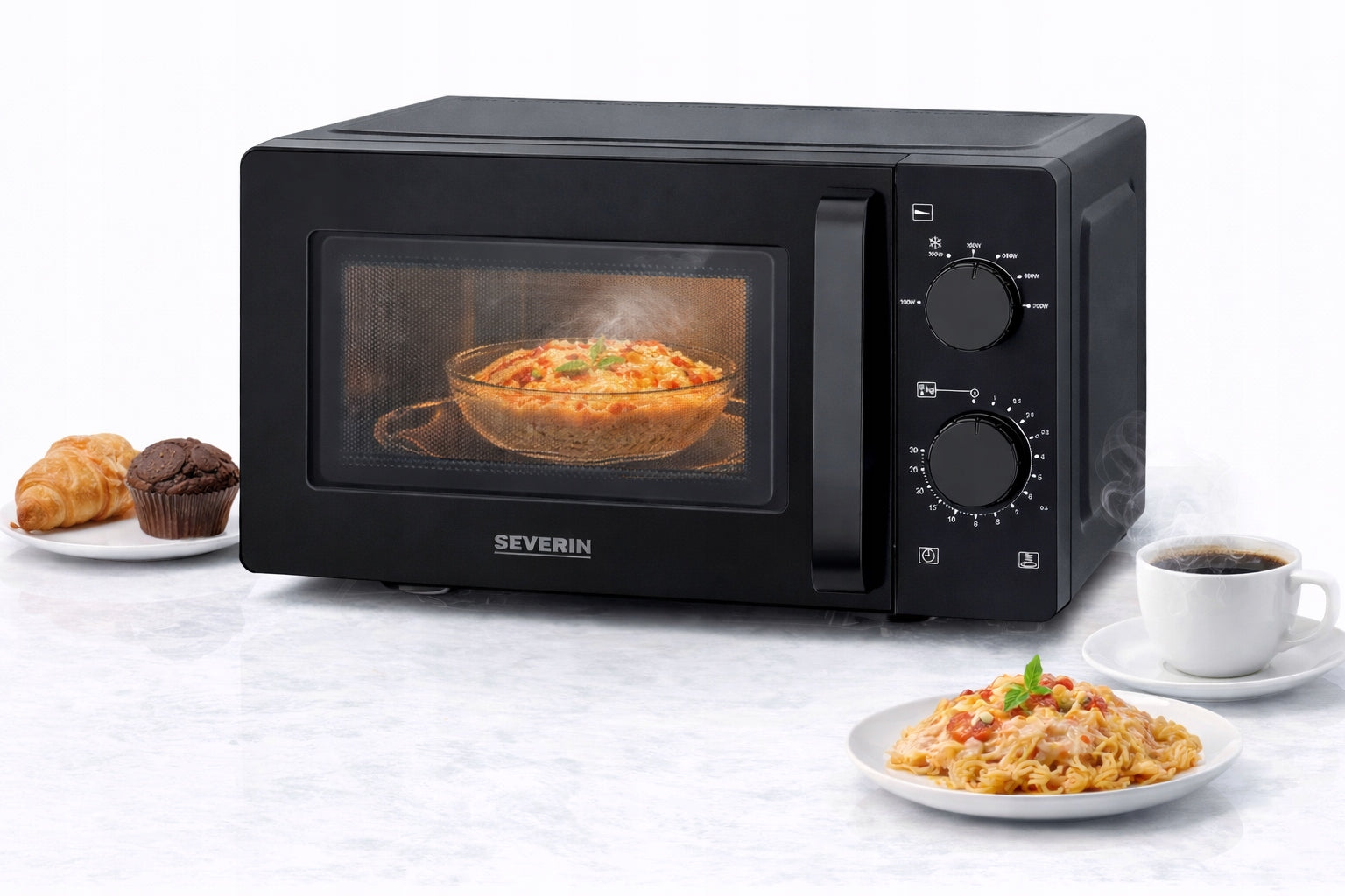 SEVERIN MW 9180 Microwave Solo 19L 700W 6 Power Levels Timer