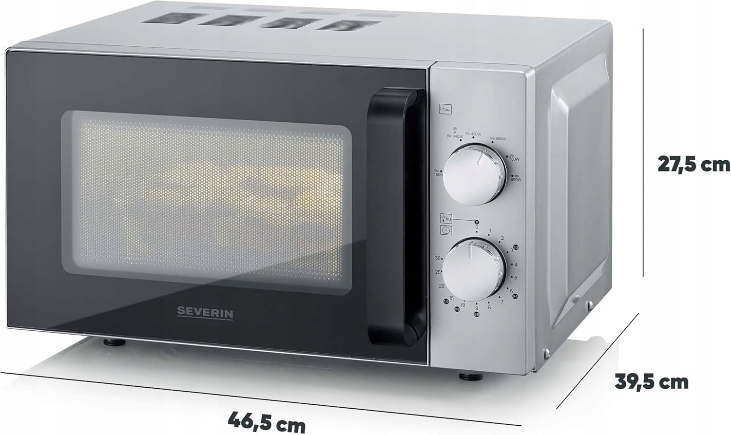 SEVERIN MW 9184 Solo Microwave 20L 800W Glass Bottom Defrosting Manufacturer code MW 9184