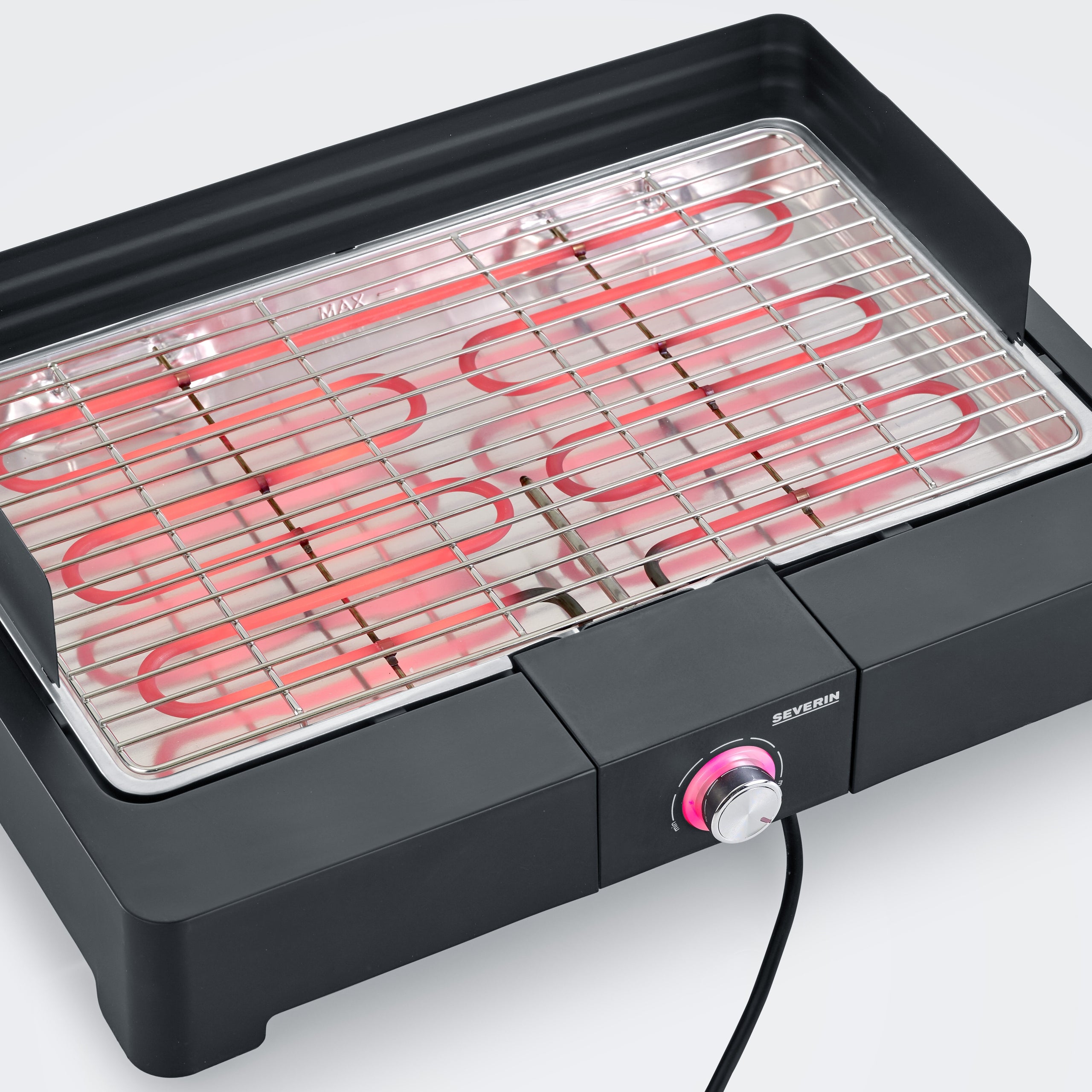 SEVERIN PG 8565 electric table grill 2200W steel grate SafeTouch Model PG 8565