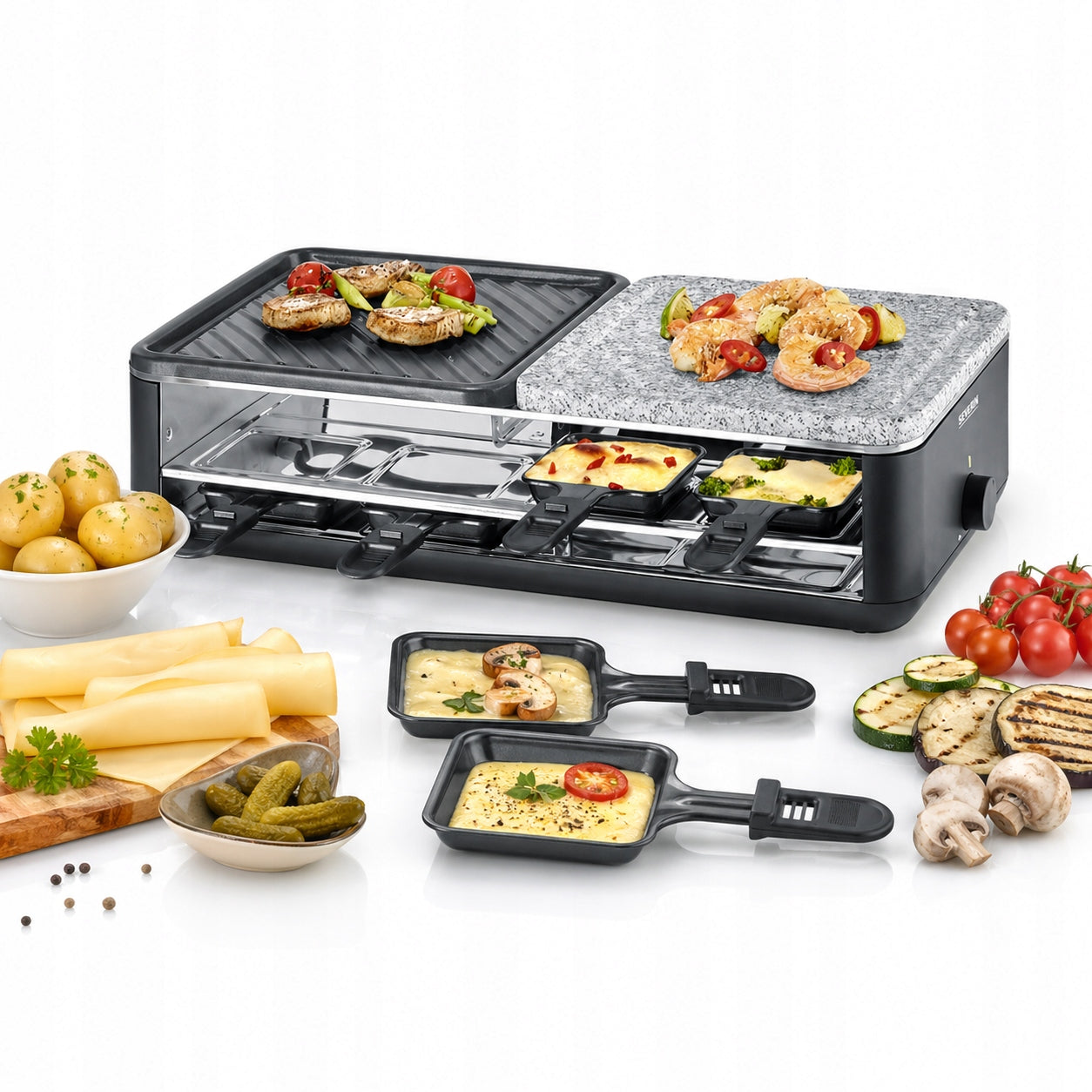 SEVERIN RG 2366 black 1300W raclette electric stone grill