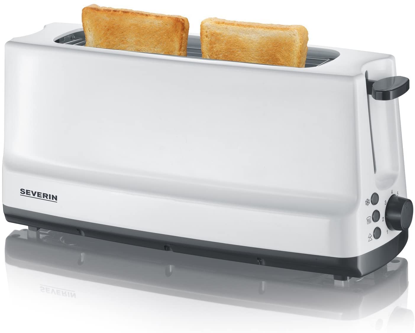 SEVERIN Toaster Automatic Long Slotted Steel 800W White Grey