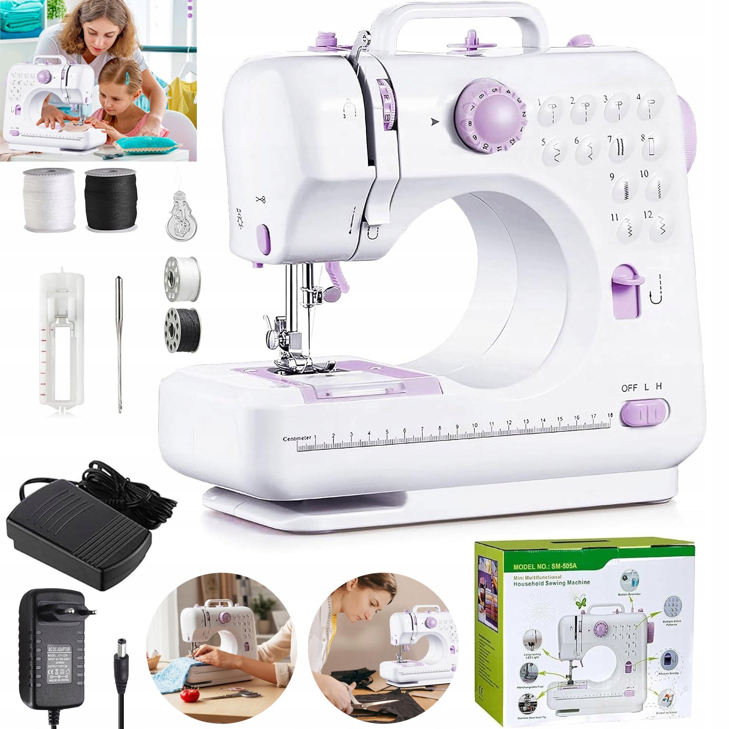 SEWING MACHINE HOME BODY MINI 12 DIFFERENT STITCHES ADJUSTABLE SPEED