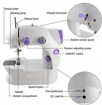SEWING MACHINE PORTABLE +DRIVE +THREAD+NEEDLES +Zas Hook swing