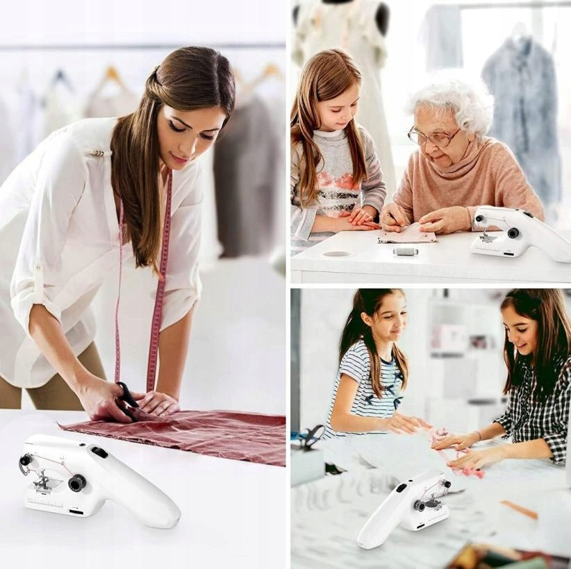 SEWING MACHINE PORTABLE HANDHELD BATTERY OPERATED OR FAST ACCURATE CABLE Product weight with unit packaging 0.353 kg