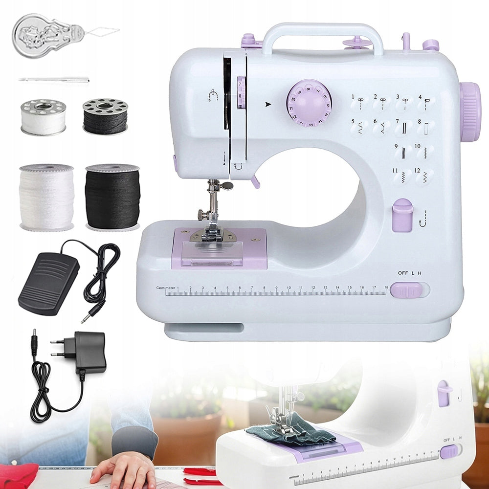 SEWING MACHINE PORTABLE HOME EASY SMALL 12 STITCHES + SEWING KIT Manufacturer code DRYHE