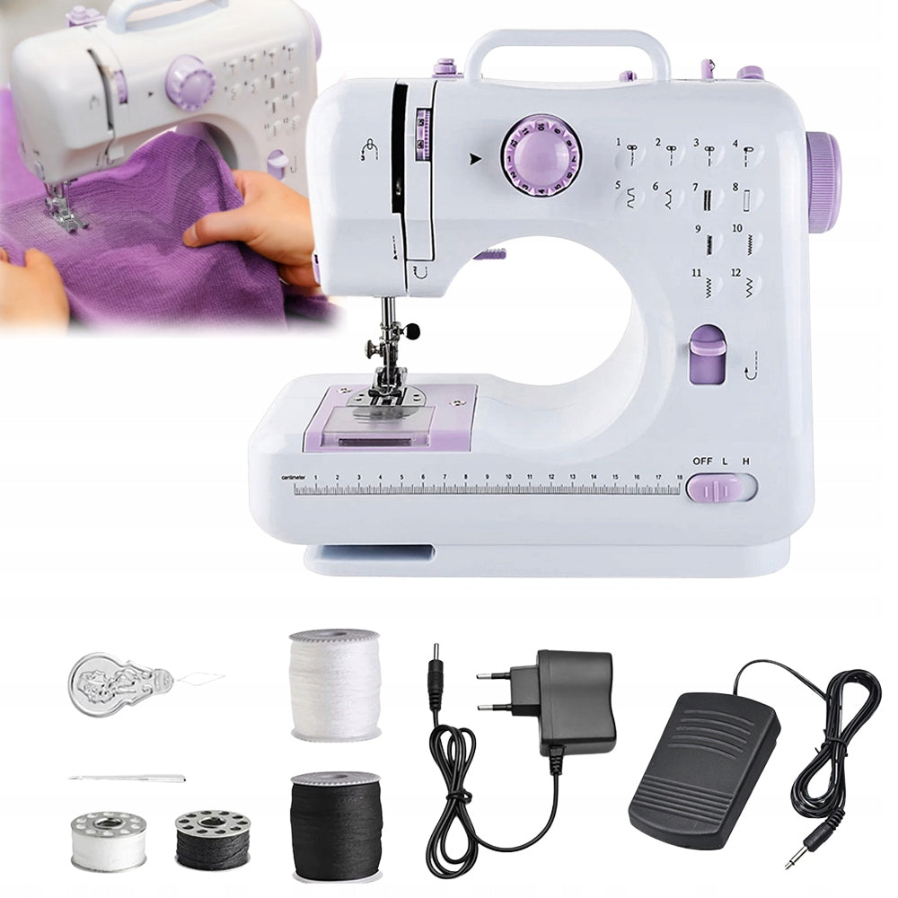 SEWING MACHINE PORTABLE HOME EASY SMALL 12 STITCHES + SEWING KIT
