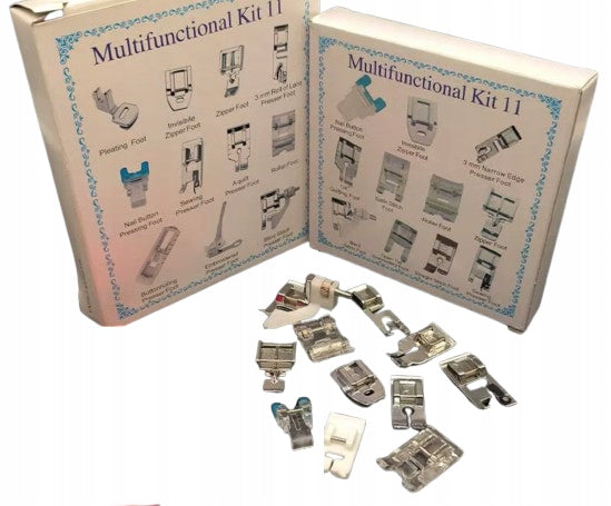 SEWING MACHINE Tailor Set + Overlock Stitching Foot Set Dominant color white