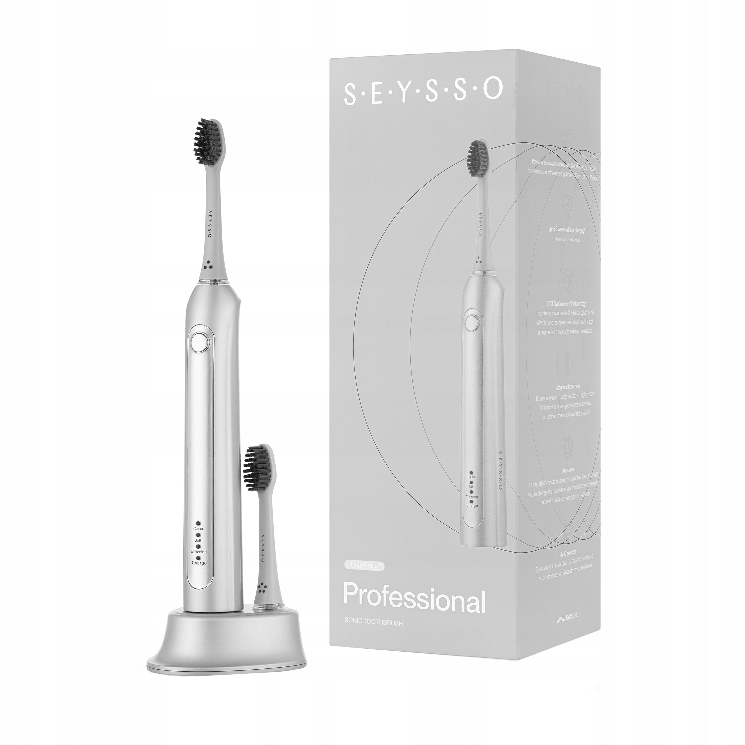 SEYSSO Professional Silver Electric Sonic Toothbrush