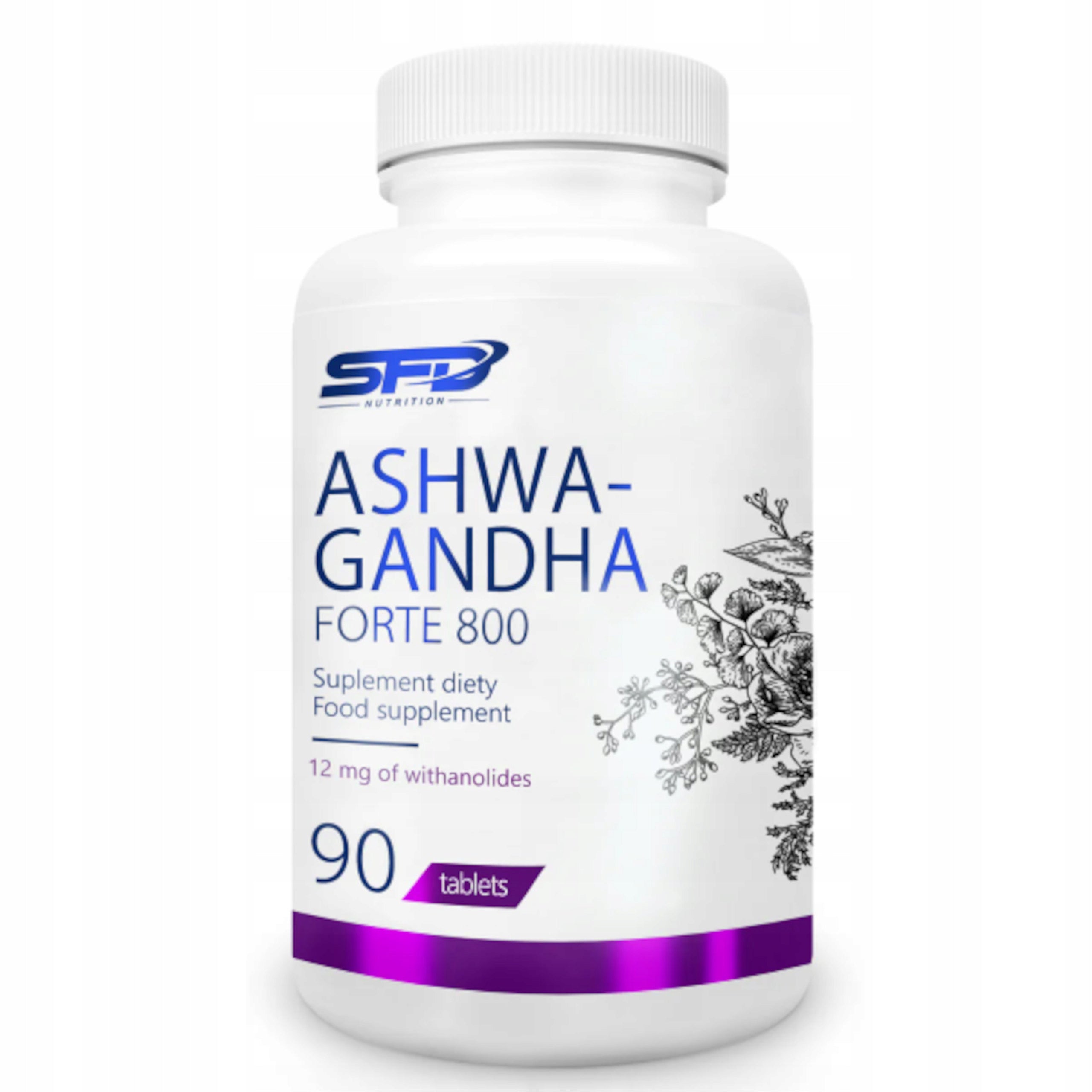 SFD ASHWAGANDHA FORTE 800 mg 90 tab. GINSENG STRESS RELAXATION NERVES IMMUNITY