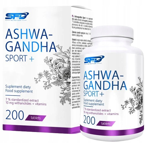 SFD ASHWAGANDHA SPORT+ 200TAB STRESS RELAXATION CALCIUM B6 B12 RELAXATION CALM NERVES Packaging status original