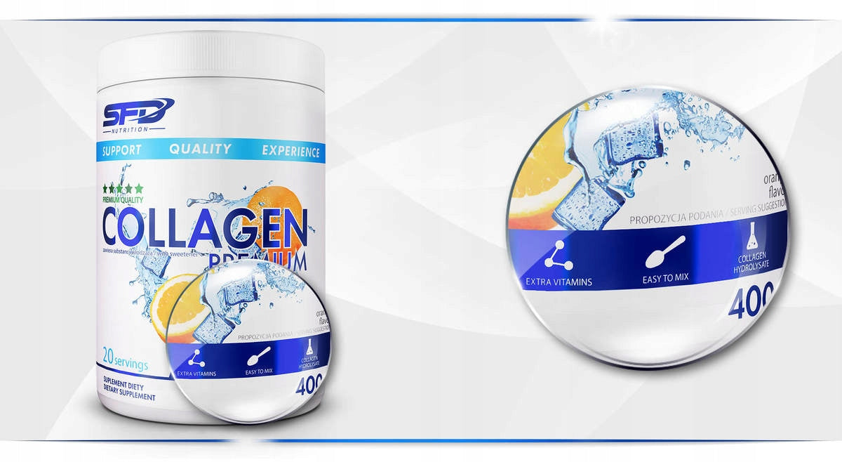 SFD COLLAGEN PREMIUM 400G ORANGE COLLAGEN HAIR SKIN JOINTS MUSCLES EAN (GTIN) 5902837729343