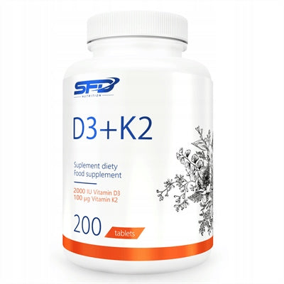 SFD D3 + K2 200 TABLETS VITAMIN D3 IMMUNITY HEALTHY BONES TEETH FATIGUE
