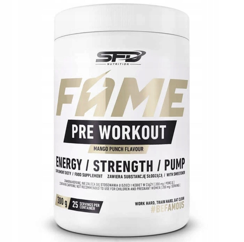SFD FAME PRE WORKOUT 300G MANGO PRE-WORKOUT STIMULATION ENDURANCE