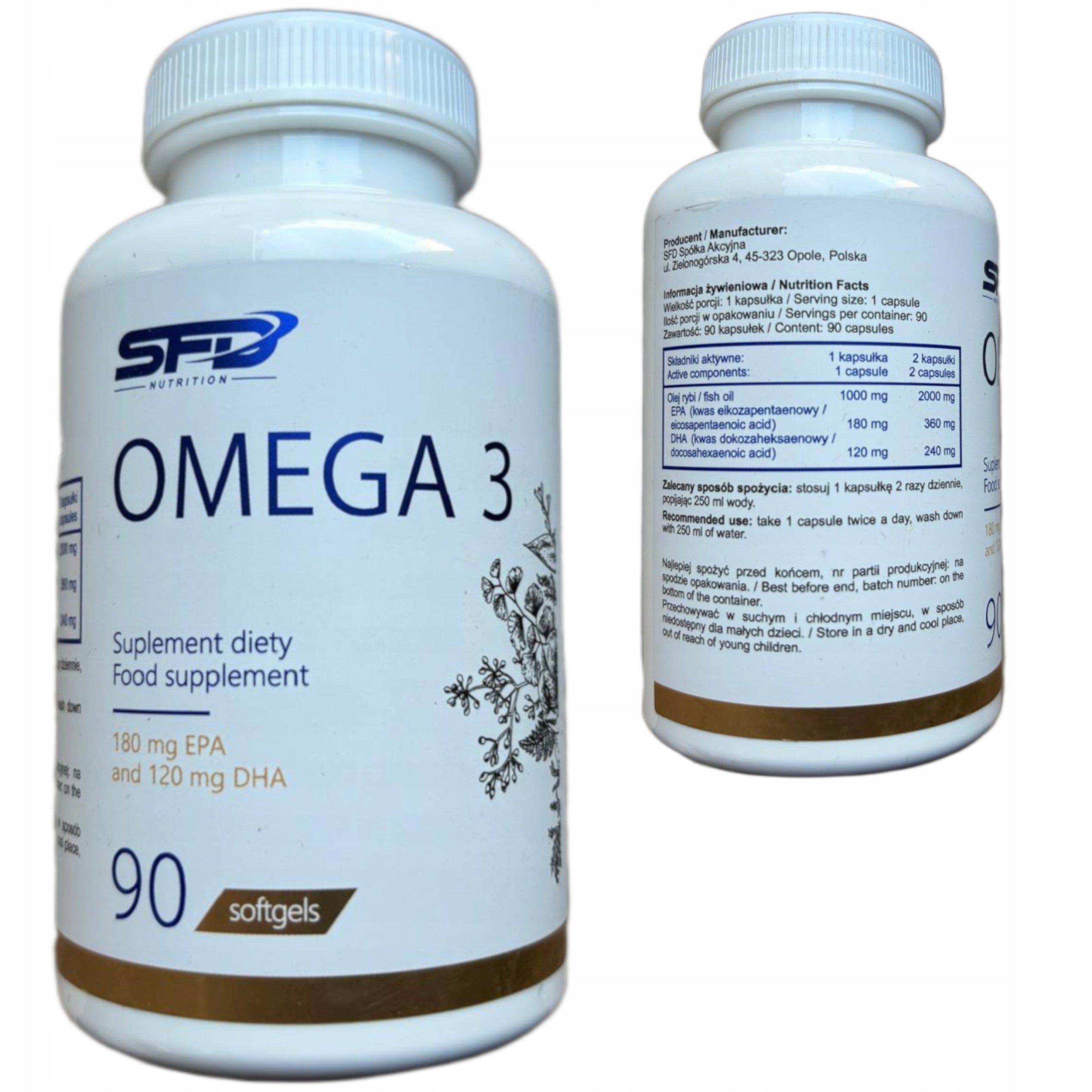 SFD OMEGA 3 90 kaps STRONG EPA DHA HEART BRAIN VISION RESISTANCE FISH OIL TRAN