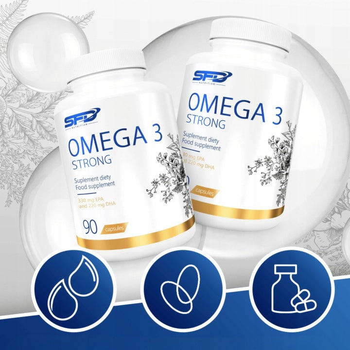 SFD Omega 3 Strong 90 Caps. for Heart, Brain and Vision Support EPA and DHA Expiration date not specified