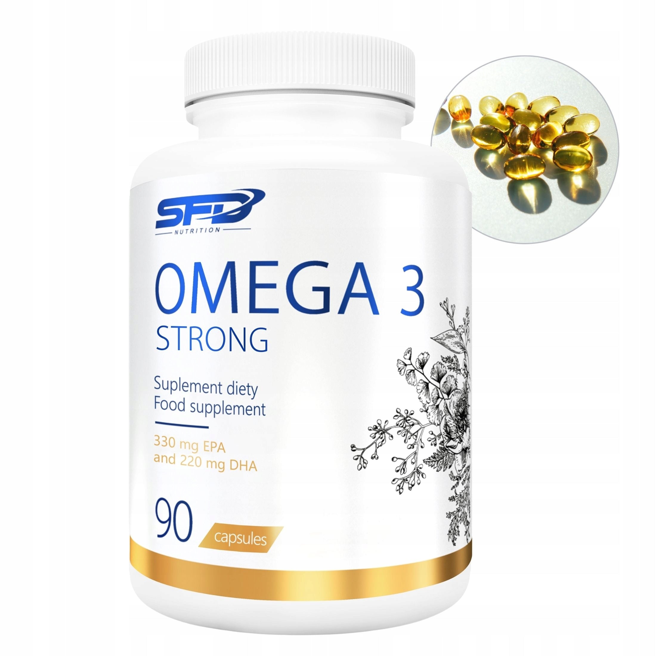 SFD Omega 3 Strong 90 Caps. for Heart, Brain and Vision Support EPA and DHA